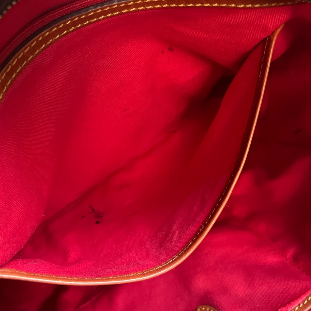 Dooney & Bourke classic tote. Rich t’moro brown canvas with caramel leather trim - Picture 13 of 16